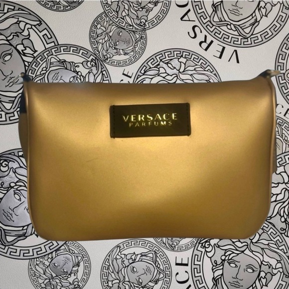 Versace Gold Pouch Clutch/Crossbody, comes with unbranded chain & Versace Box - Picture 2 of 10